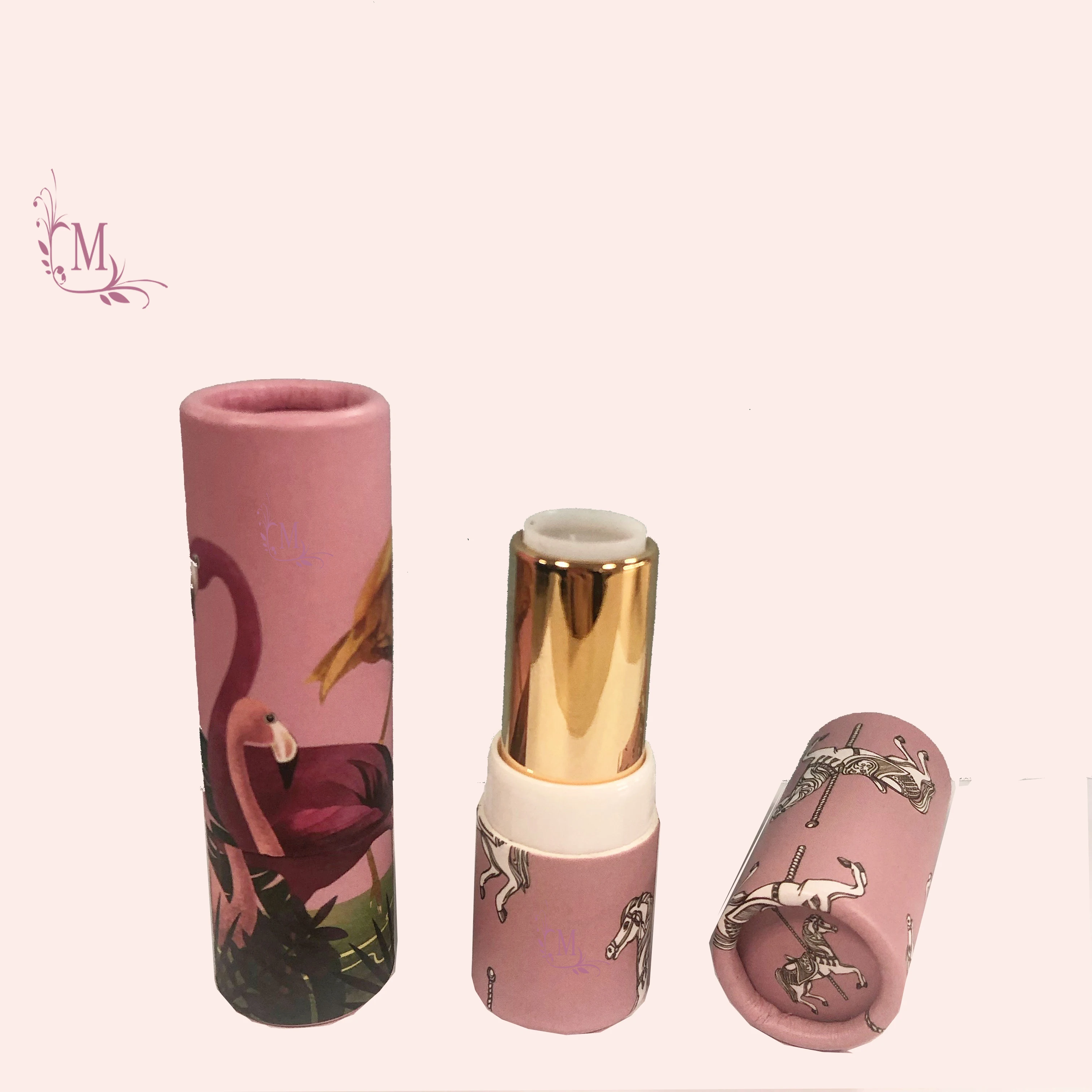 Low MOQ Eco Friendly Empty Round Paper Lipstick Tube for Lip Balm Cardboard Tube