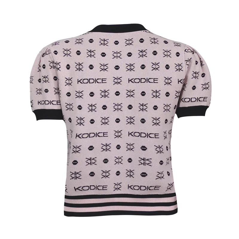 Custom OEM&ODM Summer New Style Knitted Pullover Knitwear Women Clothes Short Sleeve Knit Sweater