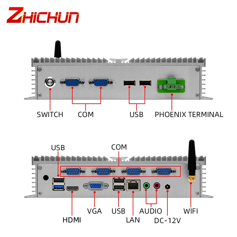 Gateway Firewall Router Mini PC Fanless Industrial Computer In-tel J1900 4 Nic Ethernet Lan Ports Linux Network Server