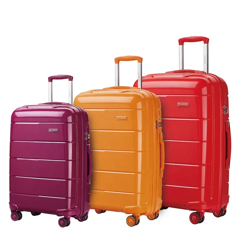 Quality Supplier OEM/ODM Custom 3 pcs 4pcs PP Trolley Bag USB Charge Smart Luggage Set