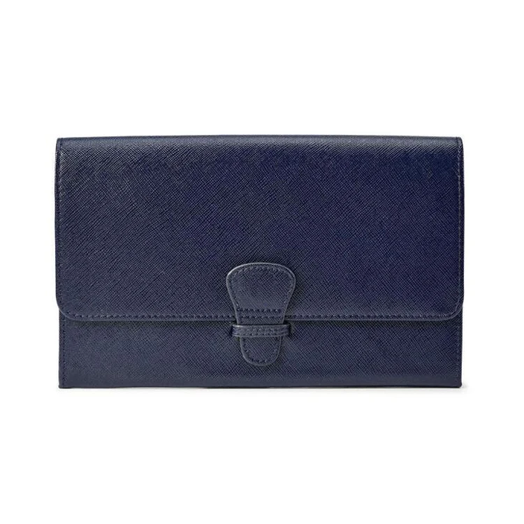 Personalized classic wallet with emboss logo travel long wallet in saffiano leather