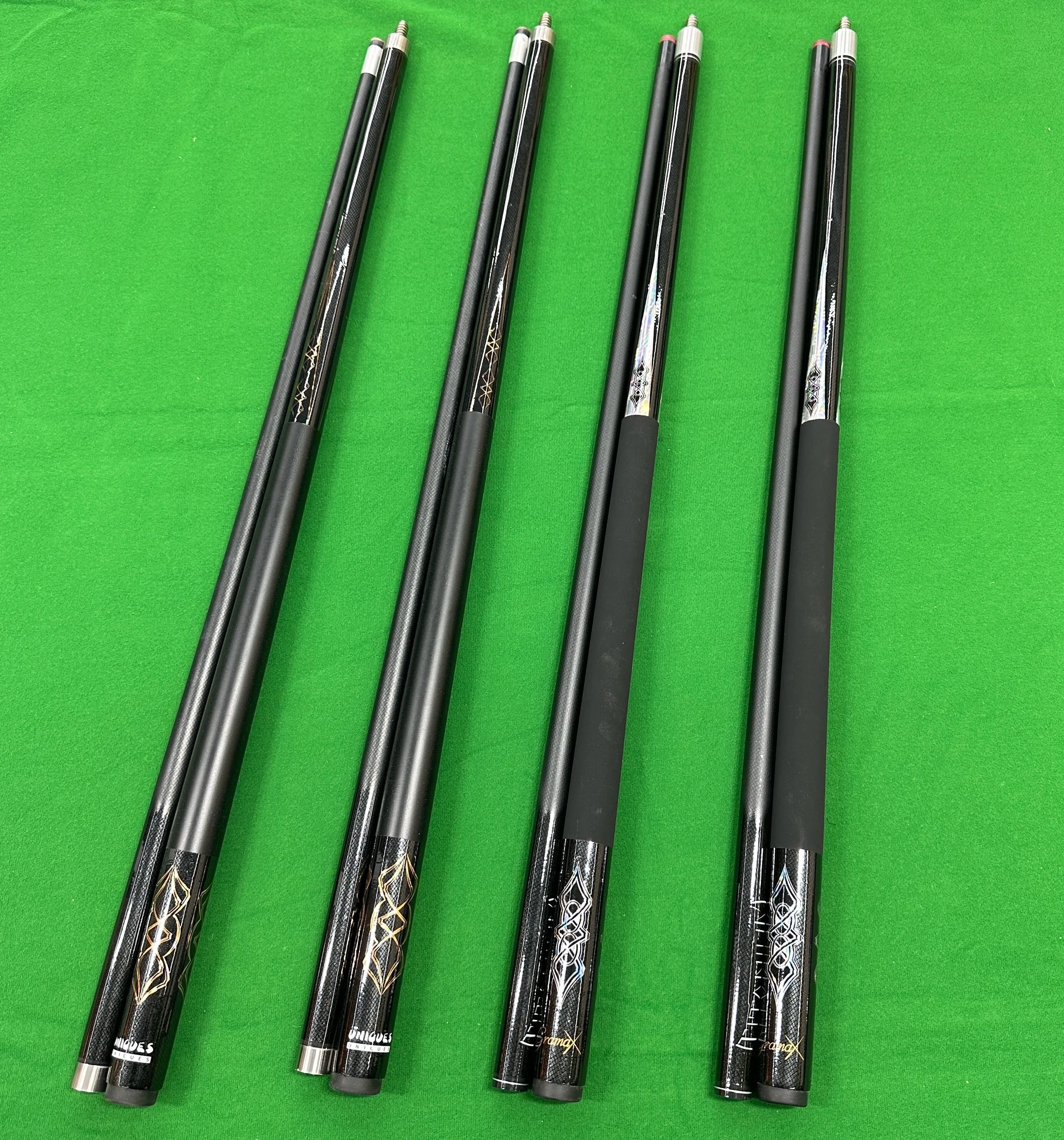 wholesale cheap graphite carbon fiber fiberglass pool cue stick for leather paint stainless steel join america billiard stick