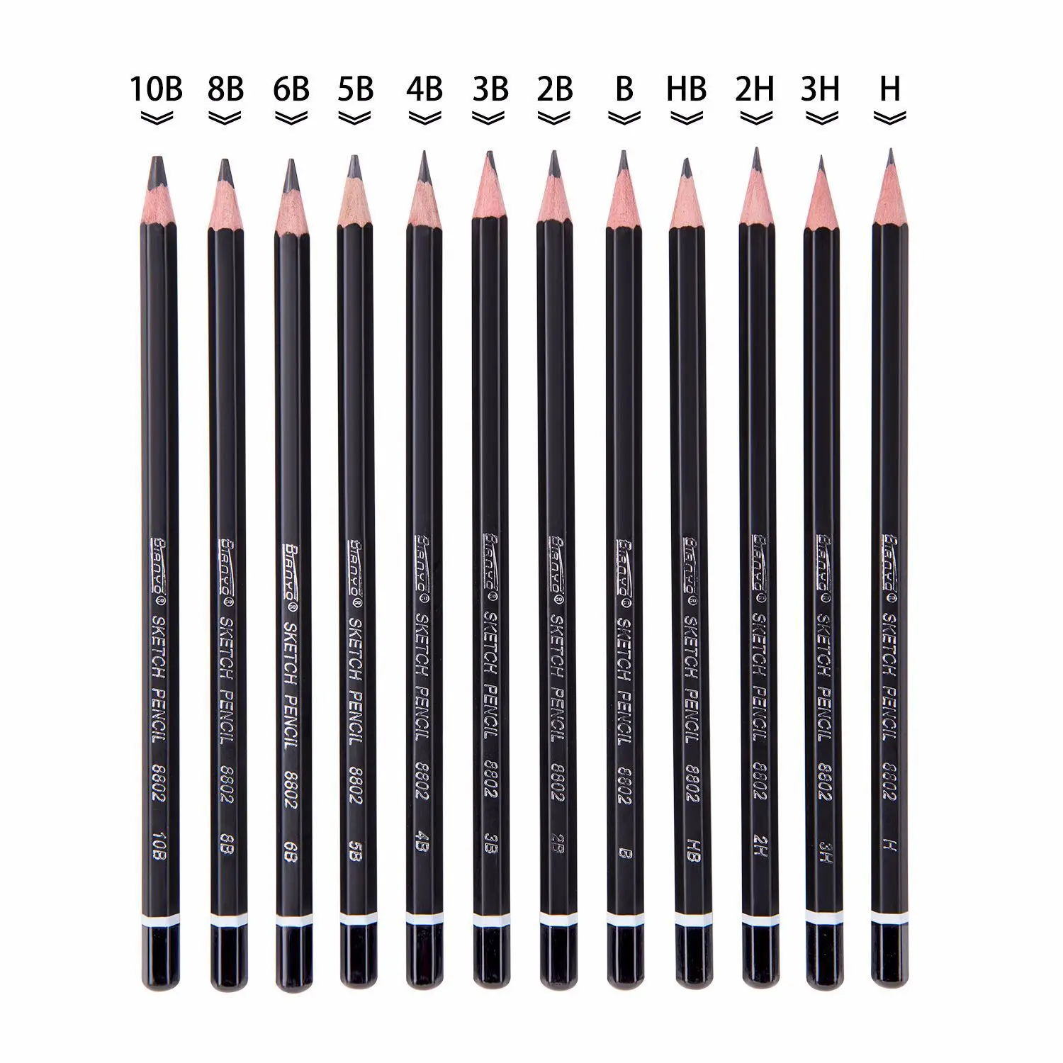 
12/pcs Professional Sketch Drawing pencil H 2H 3H HB B 2B 3B 4B 5B 6B 8B 10B Sketch Painting pencil set 