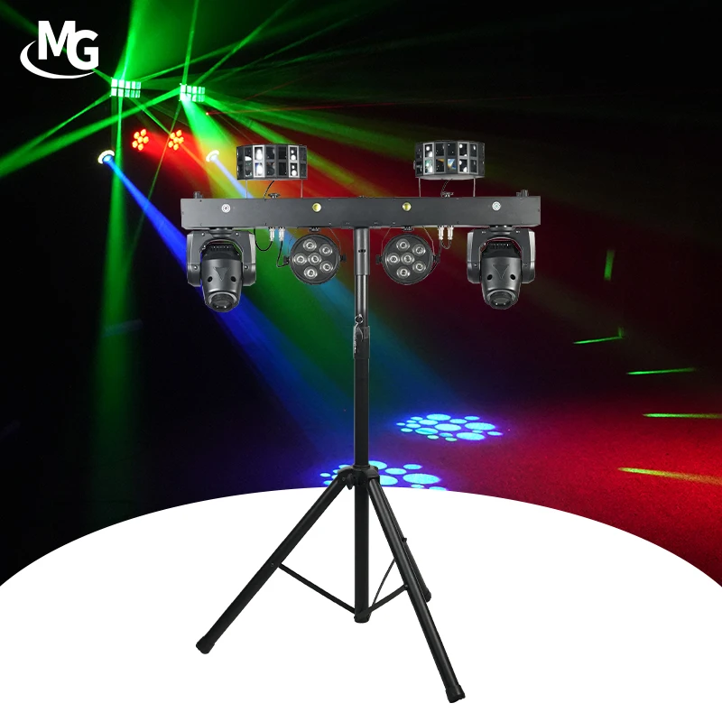 Professional Dj Light New Bar Lighting 4pcs 12x1w RGBWA 5in1 LED Moving Head Par Effect Light With Stand for Disco Party Stage