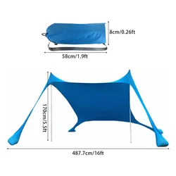 Summer Beach Tent Outdoor Sun Shelter Beach Shade Canopy Tent Easy Build Beach Tent with Carry Bag
