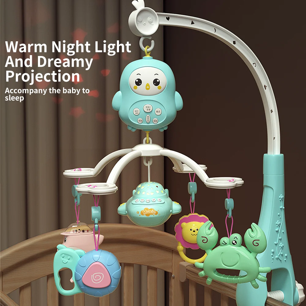 Hanging Musical Projection Toy Baby Bed Bell Automatic Musical Remote Control Baby Mobiles