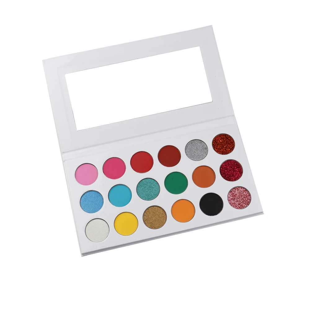 China Cosmetic Factory New Private Label Pressed Glitter Powder 18 Color mixed Eyeshadow Palettes