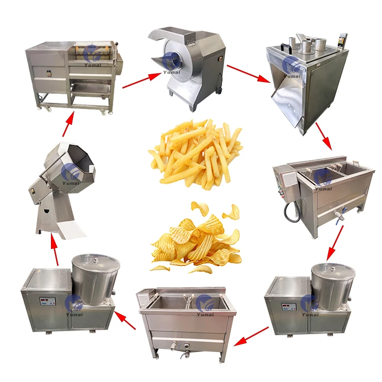 Small Scale Banana Plantain Peeling Slicer Cutting Frying Production Line Plantain Potato Chips Making Machine