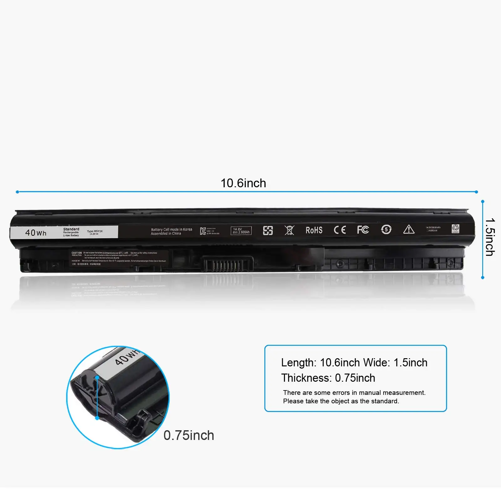 Factory OEM 14.8V 40W M5Y1K Battery For Dell Inspiron 14 3451 Wholesale 4cells Laptop Battery