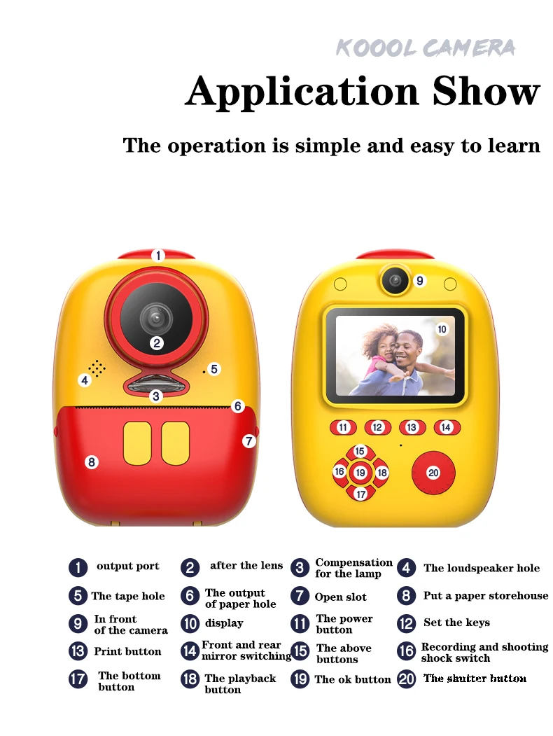 OEM Branding Mini Digital Camera For Children Photo Instant Print Camera For Kids