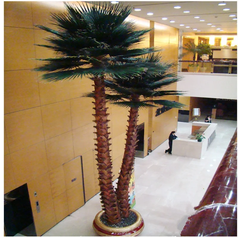 China Manufactory Outdoor Garden Decor Used Customised Artificial Phoenix Palm Trees With Fiberglass Trunks