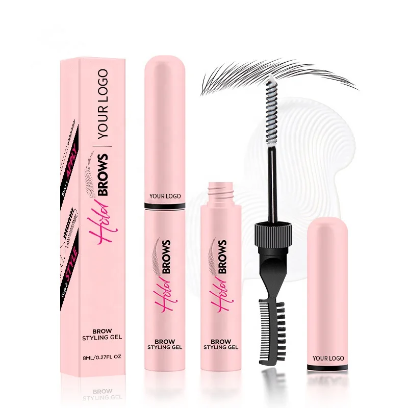 Dual Ended Brow Lift Styling Gel Pink Long Wear Wild Eyebrow Shaping Gesl 2 in 1 Brow Sculpting Lamination Gel