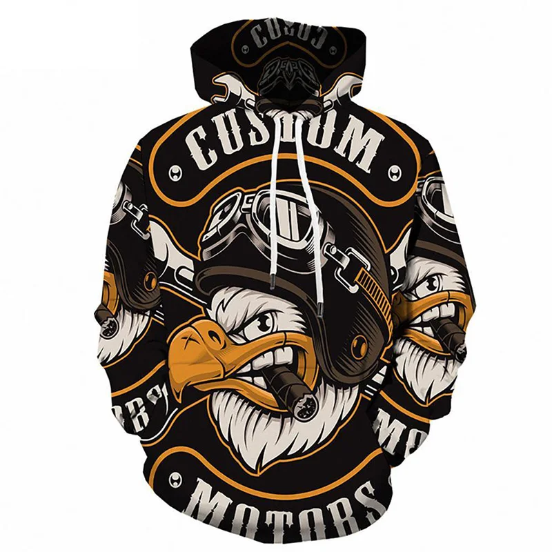 Dropshipping Fashion Various Size High Quality Men Hoodies Cartoon Casual Pullover Digital Printing Cat Hoodie 3D Pullover