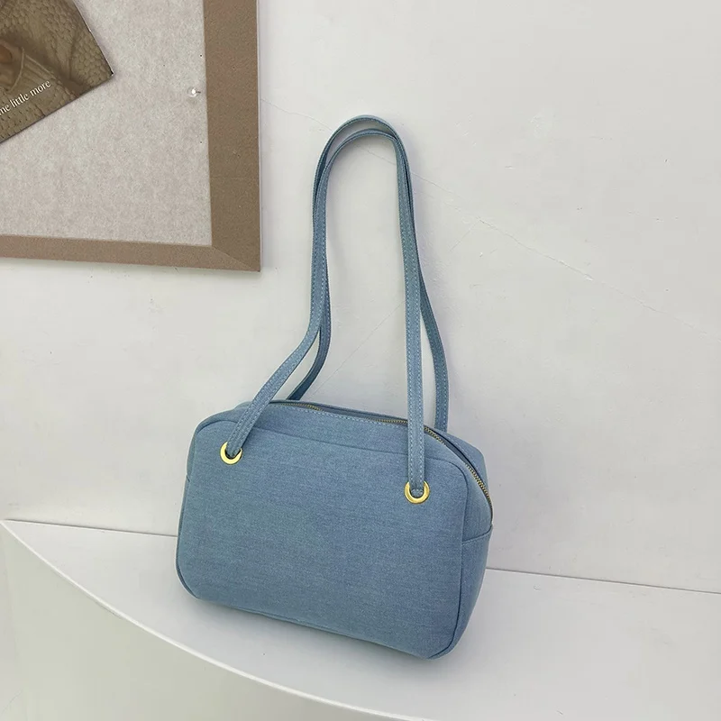 Wholesale Women Denim Purse Vintage Jean Purse Double Top Handle Handbags Ladies Lightweight Designer Crossbody Bags