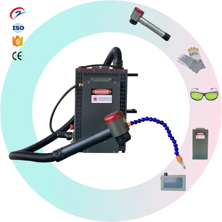 Automated Sheet Metal Surface Cleaning Display Lithium Battery Backpack Pulse Cleaning Machine