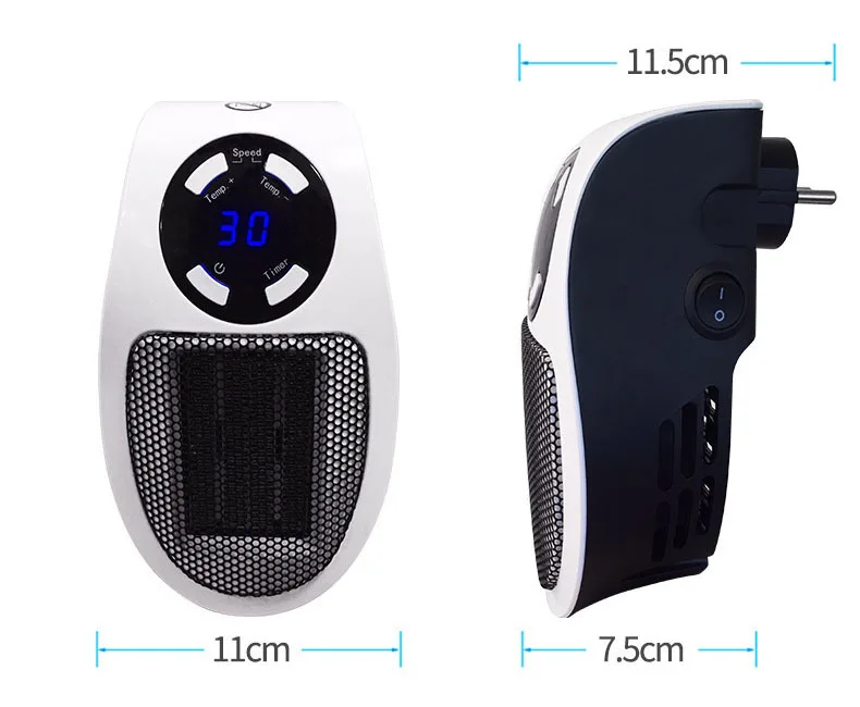 Электрический мини-нагреватель, портативный штепсельный нагреватель для ванной комнаты, зимний теплый настенный выход, удобный керамический нагреватель с положительным температурным коэффициентом