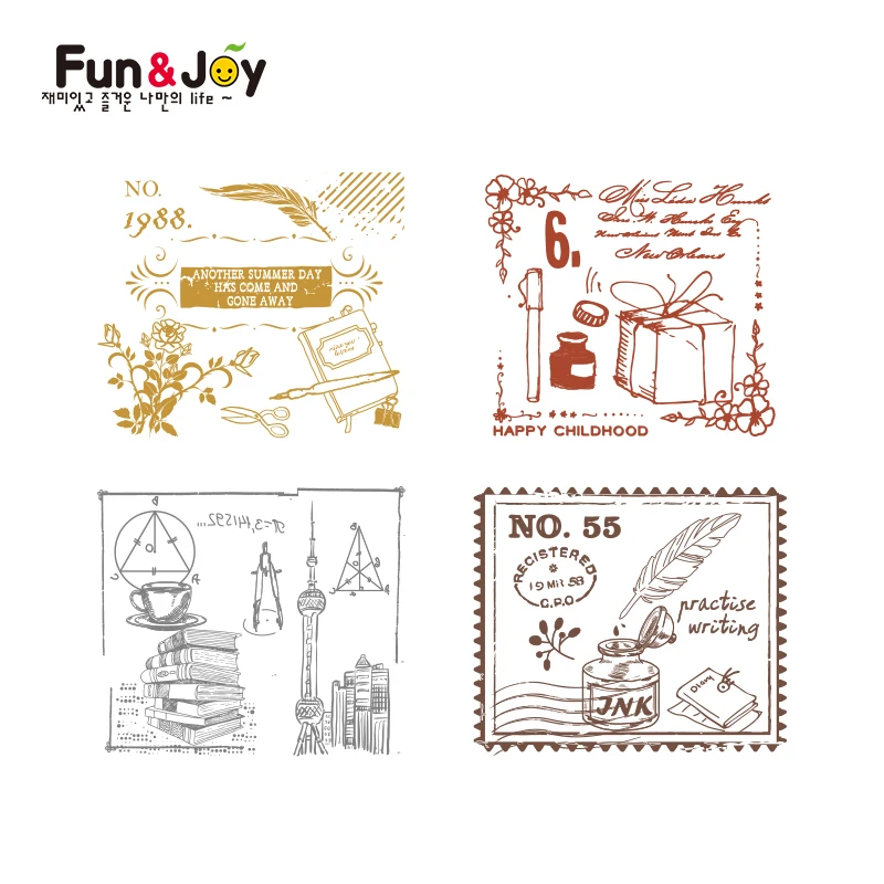 
Funny alloy Kids Scrapbooking Inking Stamps for Children with Round Handle 