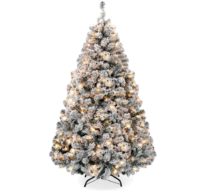 Best Choice Products 1.4m Pre-bright Snow Flocking Artificial Holiday Christmas Tree