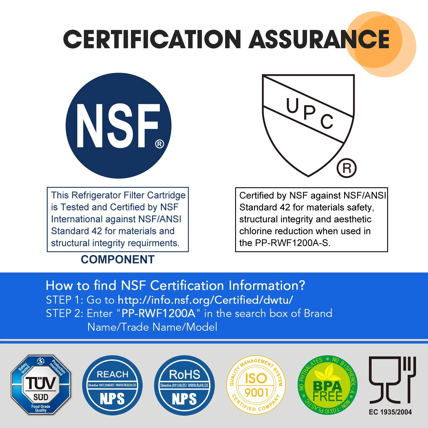 OEM NSF Certificated 4396508 Replacement Refrigerator Water Filter for 9085 EDR5RXD1