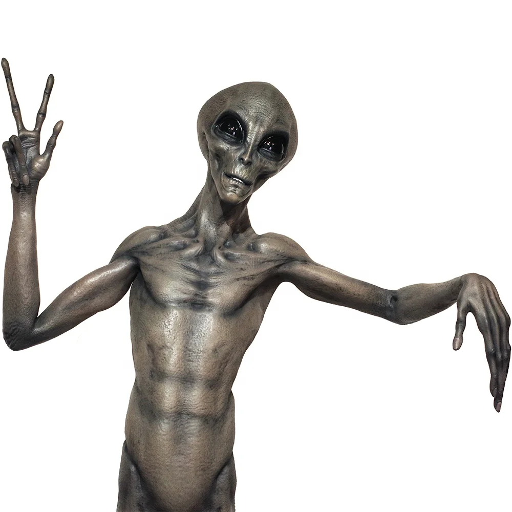 Space Exploration Museums Art Installation Customised Large Resin Fiberglass alien sculpture for astronaut decor
