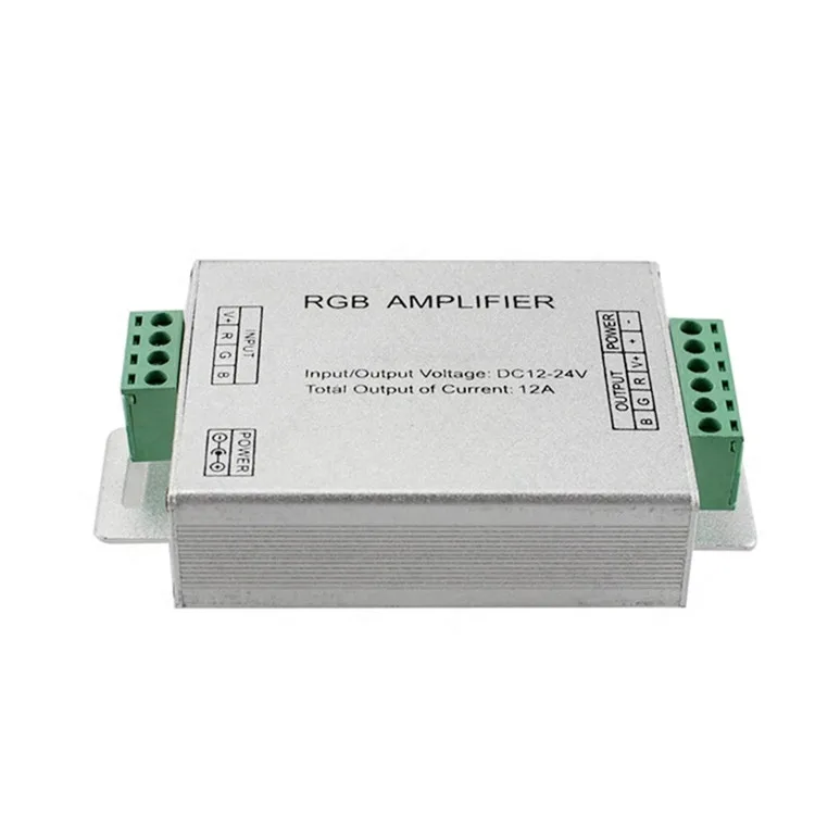 DC12V~24V 12A 24A 30A Aluminum Shell LED Light Strip SMD 3528 5050 Controller RGB/RGBW Amplifier