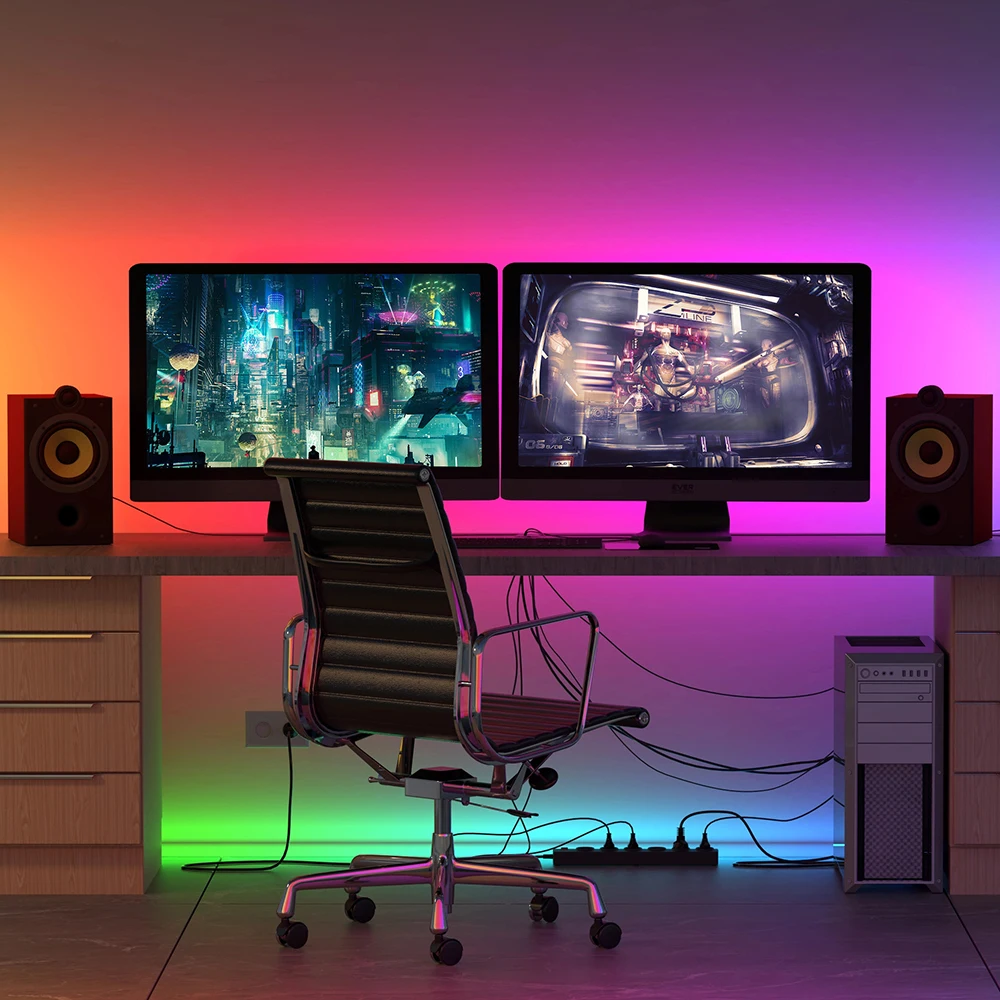 Smart Ambient TV PC Backlights Dream Color RGB LED Strip Lights Alexa Google Control HDMI Sync Screen Lighting Kit