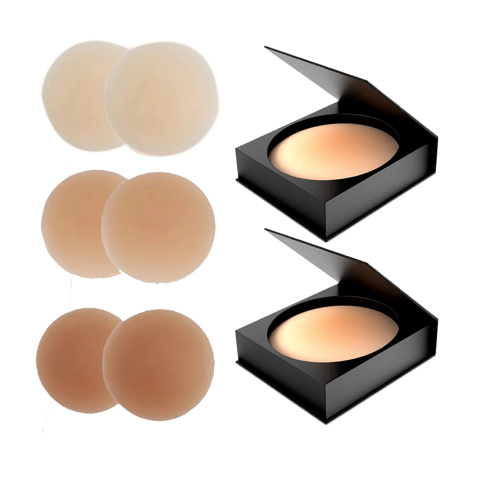 Custom Sexy Nipples  Cover Stickers Sticky Adhesive Silicone Nipple Pasties  Reusable Pasty Nipple Covers for Women  Travel Box