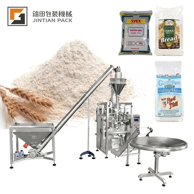 JT-520F fully auto packing system multi-function flour starch laundry soap powder filling packaging machine