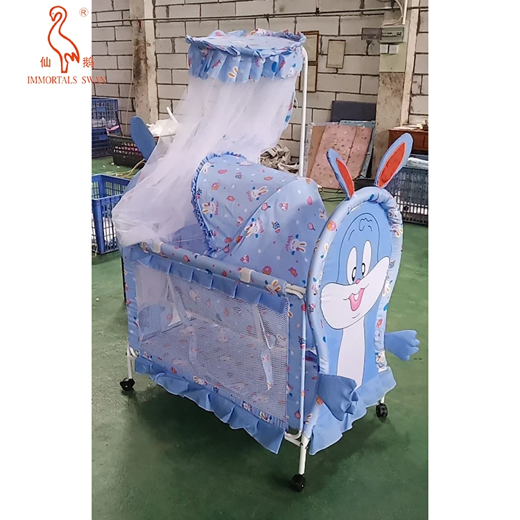  Оптовая продажа портативное подвесное постельное белье для кроватки на заказ Металлическая Детская кроватка с мультяшным рисунком от китайских