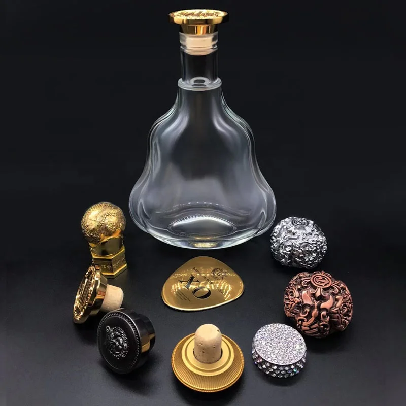 Luxury perfume bottle lids screw seal vodka whisky lid metal zinc alloy zamac custom mad 15mm aluminium wine liquor bottle cap