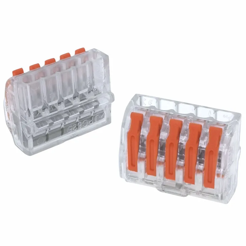 ENEC 5 pole push in wire connector led connectors with lever