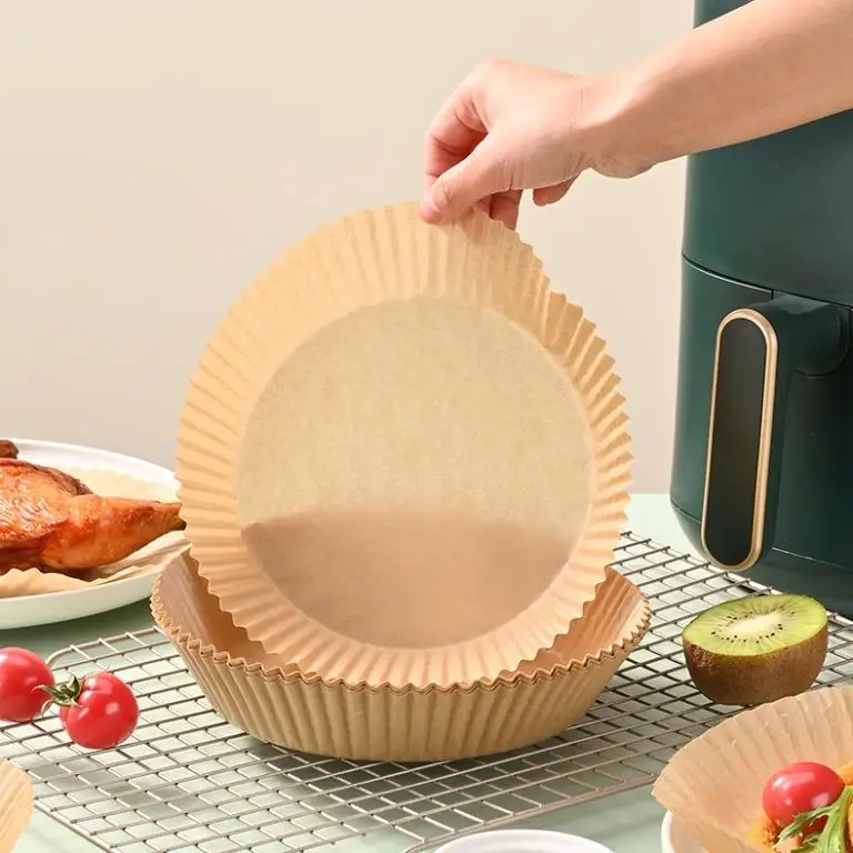 Biodegradable food grade parchment paper disposable air fryer paper tray
