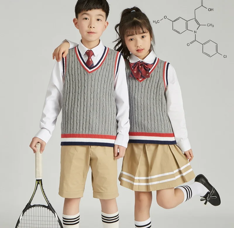 
Student uniform v-neck sweater for School boys and girls 