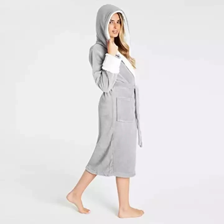 High quality Soft to touch design Luxury 5 Star Hotel Spa Bath Robe 100% Cotton Fleece Terry Bathrobe