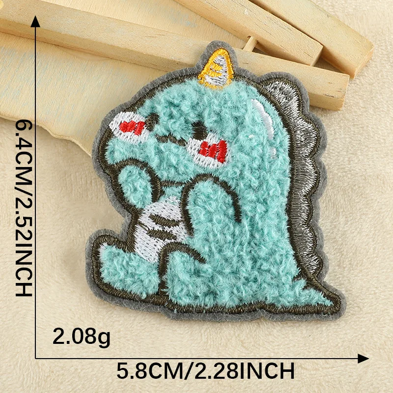 Без клея Симпатичные нашивки в форме динозавра тигра медведя виде животных синели для детской одежды