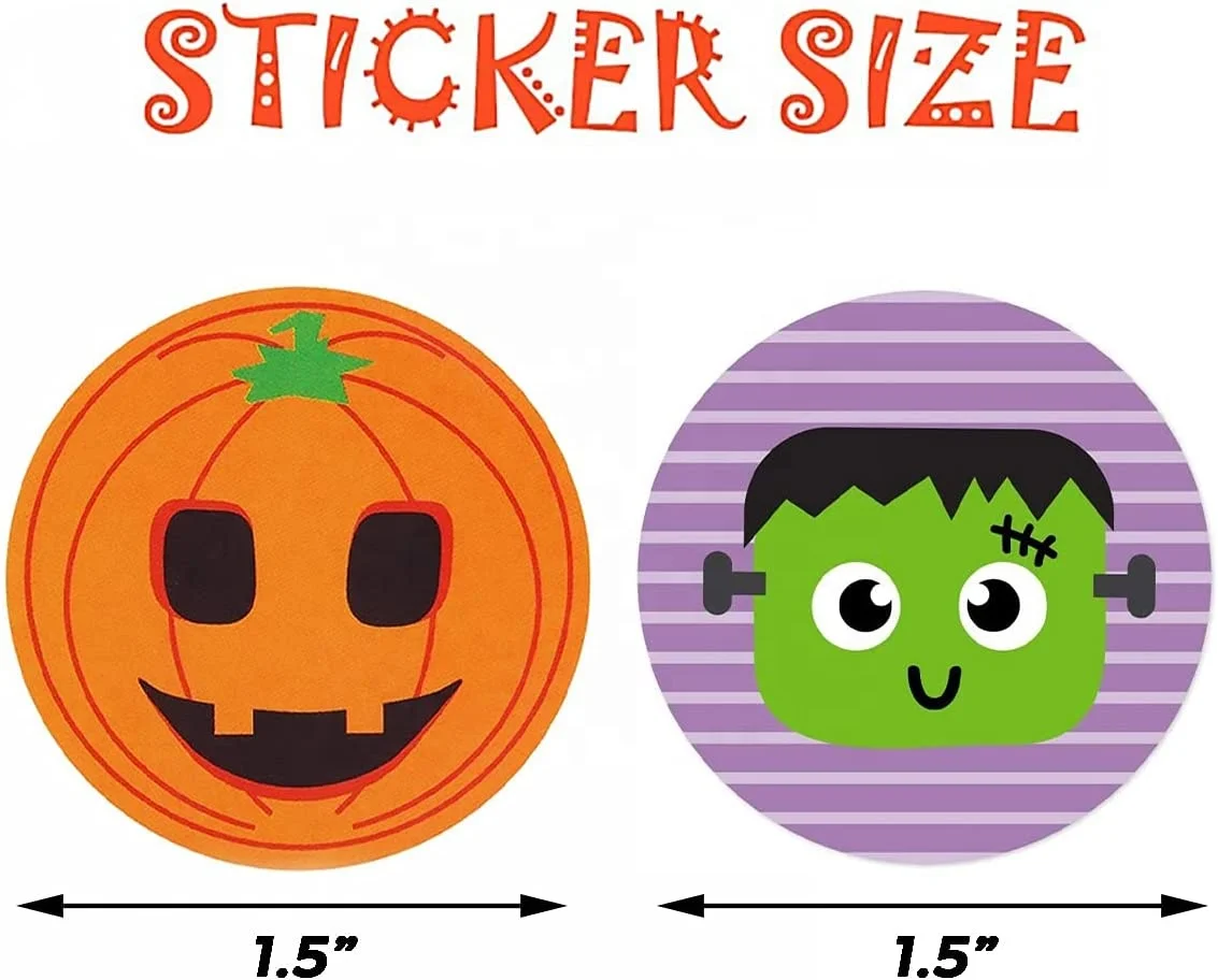 Halloween Stickers for Kids 16 Vibrant Colors  Round Seal Label Stickers Envelope Seals Paster for Halloween Party  Decorations