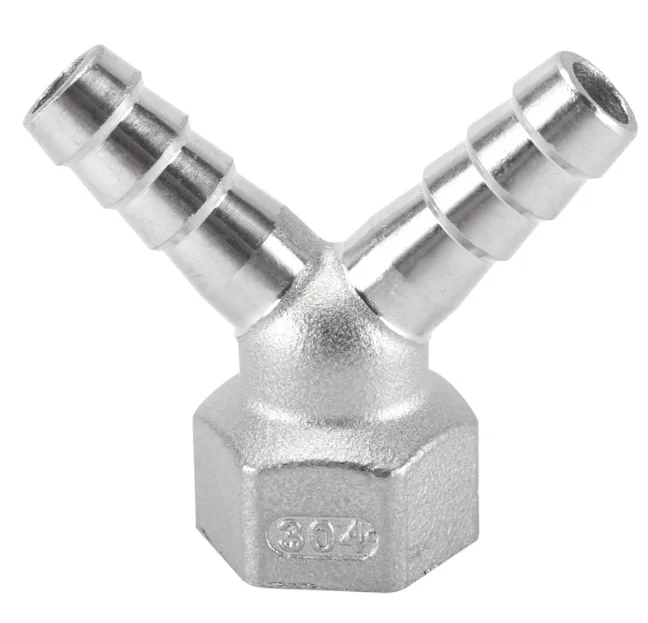 stainless steel 3 way y mini pneumatic hose barbed barb connector fittings