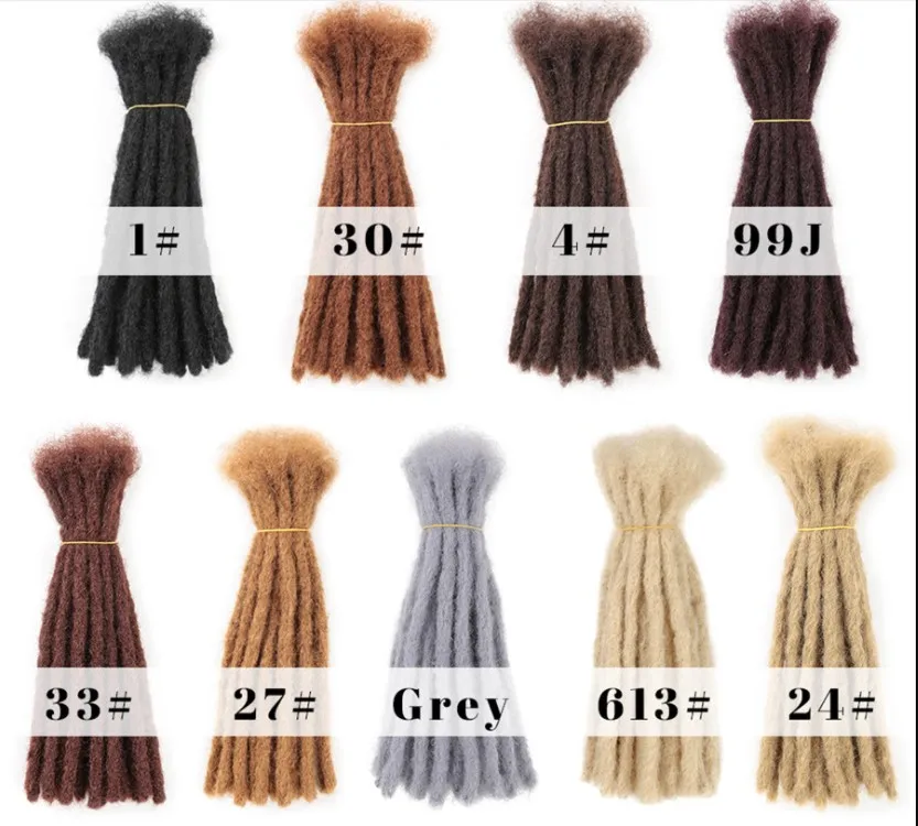 0.4/0.6/0.8cm 100% human hair dreadlock extensions afro kinky human hair loc extensions dreadlocks human hair locs