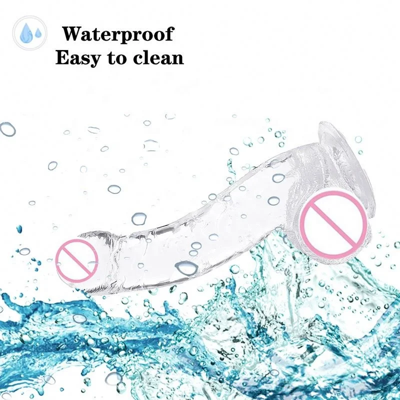 Wholesale Price Bulk Big Soft Strap On Crystal Cock Penis Sex Toys Male Female Anal Huge Realistic Crystal Silicone Women Dildos