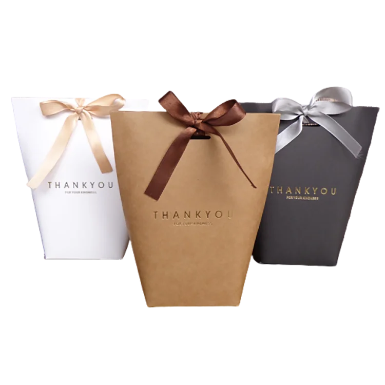Индивидуальные подарочные бумажные пакеты Thank You, индивидуальные подарочные пакеты с лентами, элегантные свадебные сувенирные пакеты