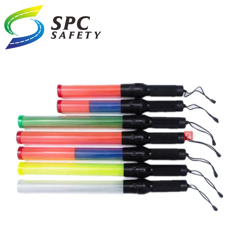 Wholesale 41cm white shell bicolor handheld flashing light wands LED airport traffic Aviation safety marshalling signal batons