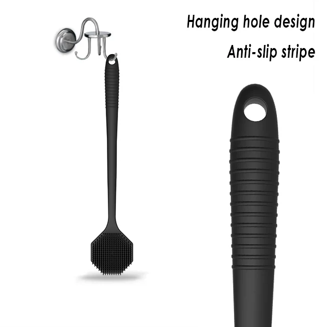 Octagon 17 Inch Multifunctional Body Brush Silicone Long Handle Back Brushes Massage Cleaning Remove Exfoliating Bathroom Tools