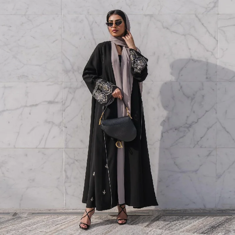 2024 New Muslim Fashion Embroidered Patchwork Abaya Shawl Cardigan Spring And Summer Dress Robe Abaya Women Muslim Dress