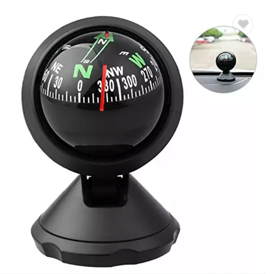 Multifunctional Universal Car Compass Pocket Mini Ball Dash Dashboard Car Mount Navigation Compass Camping Hiking Compass