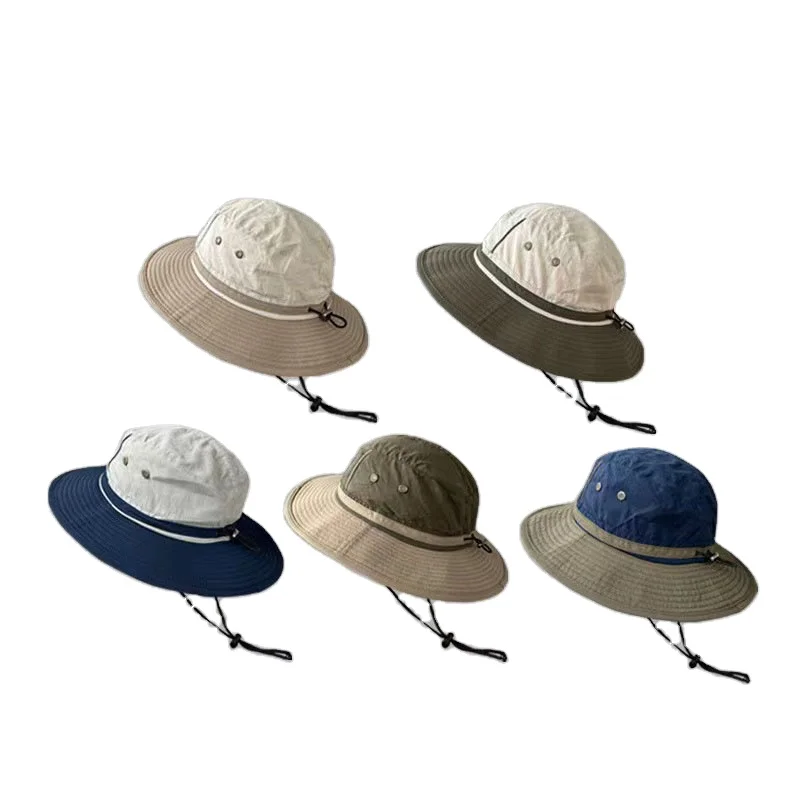 Mens Women Sun Hat Foldable Mesh UV Protection Boonie Hat Wide Brim Bucket Hats For Summer Beach Fishing Hiking