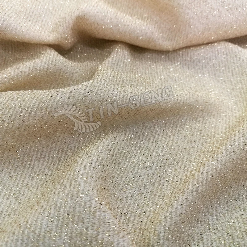 Gold Nylon Metallic Knitted Fabric for Garment Textile