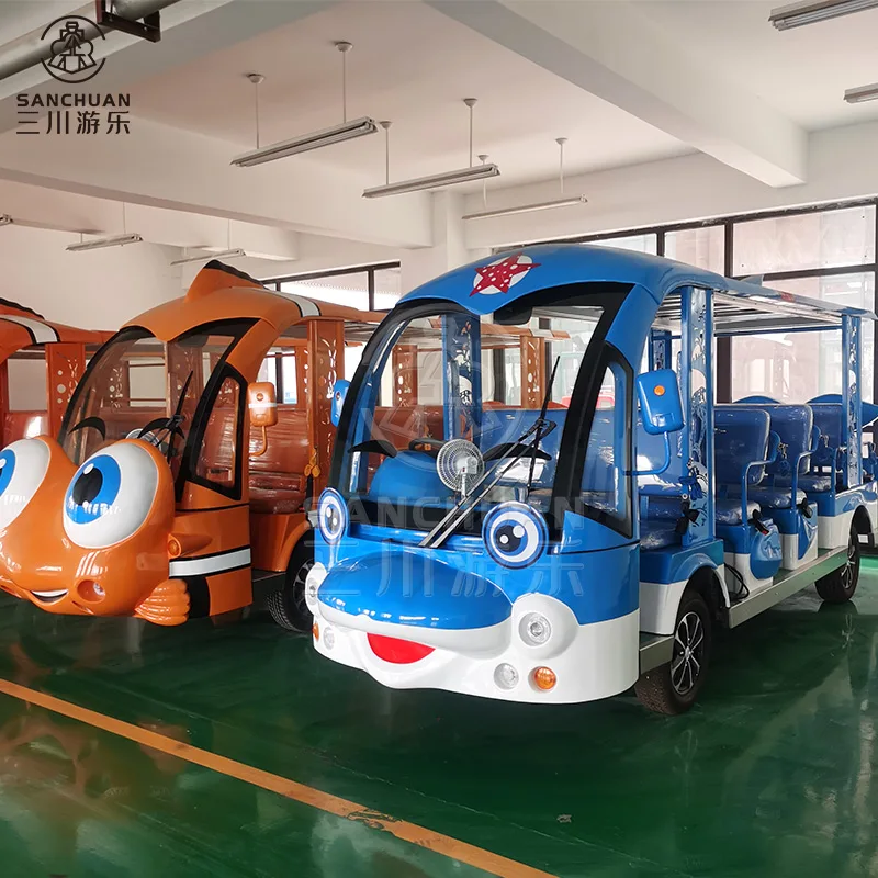 Popular Amusement Park Shuttle Bus Ride Electric Car For Tourists