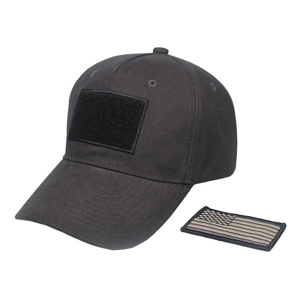 America Flag Hoop and Loop Embroidery Patch Baseball Cap Custom Logo Women Unisex Dark Grey Cotton Men Cap Hats Gorras