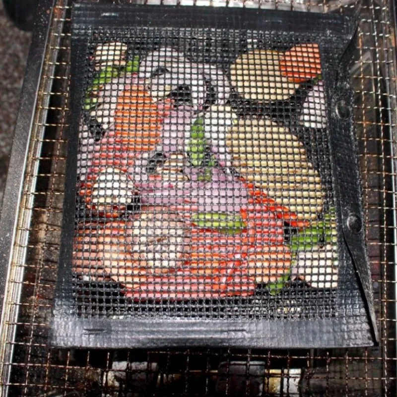 Kitchen Meat Vegetables Cooking Grilling Mesh Bag High Temperature Resistant Mesh Liner 220*270mm
