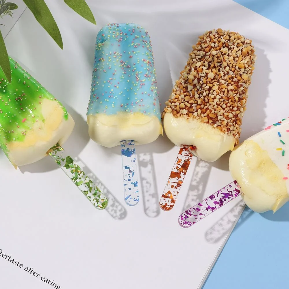 Free Shipping Summer Popsicle Stick , Colored 50 Pieces Ice cream Stick ,DIY Ice Cream Cake Tools